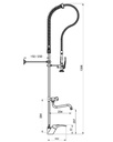 GRIFO INDUSTRIAL TIPO DUCHA MEZCLADOR MONOMANDO CON CAÑO ORIENTABLE NOFER