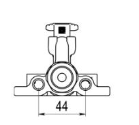 PEDAL MEZCLADOR MONTAJE EN SUELO PRESTO 570 DIMENSIONES FRONTAL