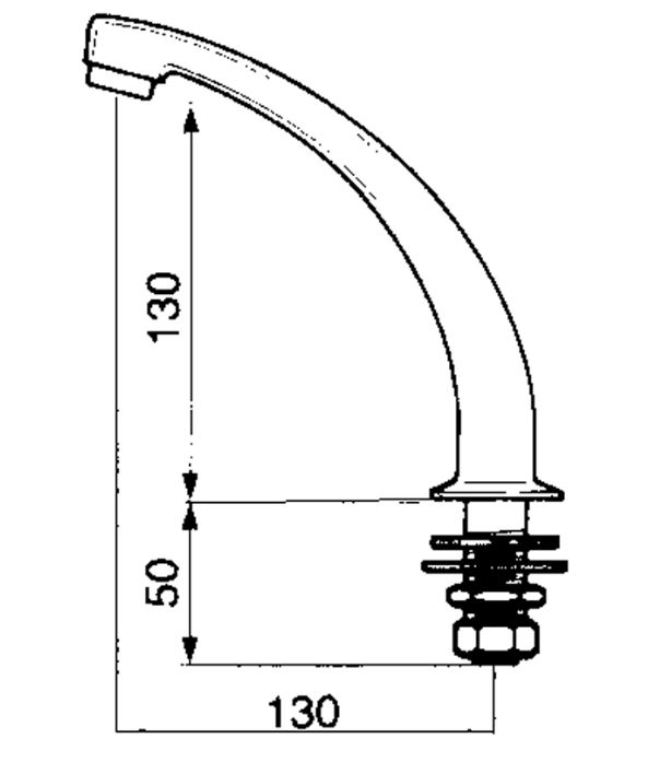 CAÑO GIRATORIO PARA PEDAL DIMENSIONES