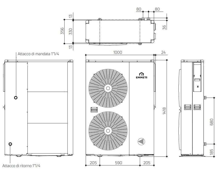 AEROTERMIA MIRAI-SMI 4.0 MONOBLOCK 12kW EH1218DC EMMETI