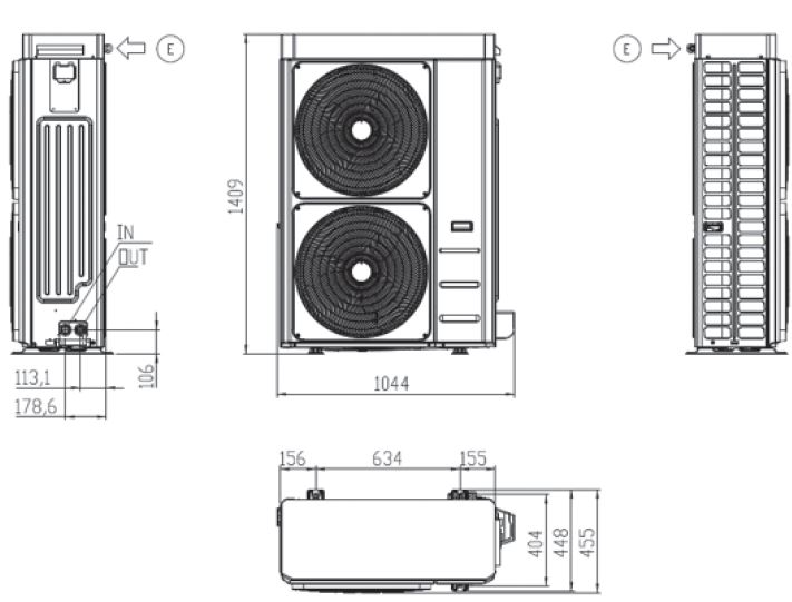 AEROTERMIA SHIMANTO MONOBLOCK 16kW CON KIT ANTI-HIELO Y ANTI-VIBRACIONES RINNAI