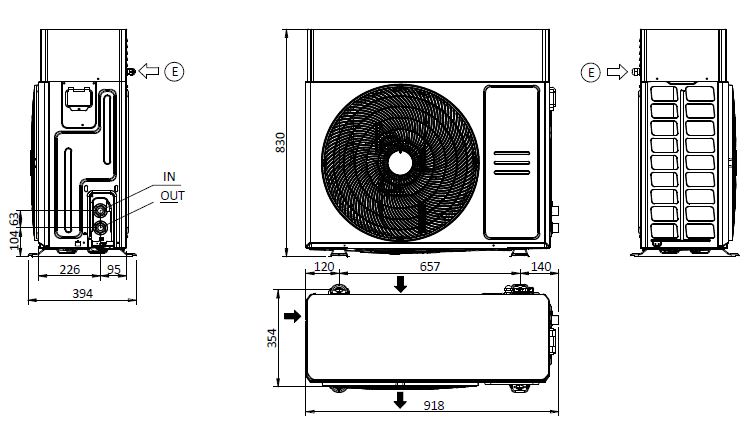 AEROTERMIA SHIMANTO MONOBLOCK 6kW CON KIT ANTI-HIELO Y ANTI-VIBRACIONES RINNAI