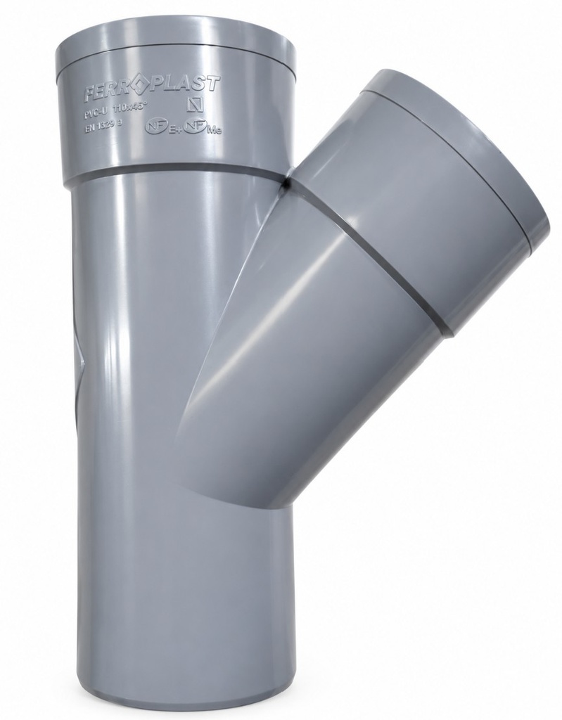 DERIVACIÓN SIMPLE PVC SANITARIO 110x45º