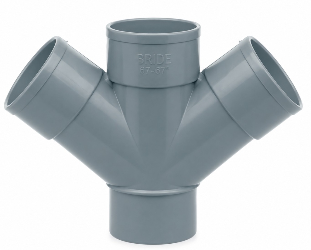 DERIVACION DOBLE PLANA PVC SANITARIO 75x67º