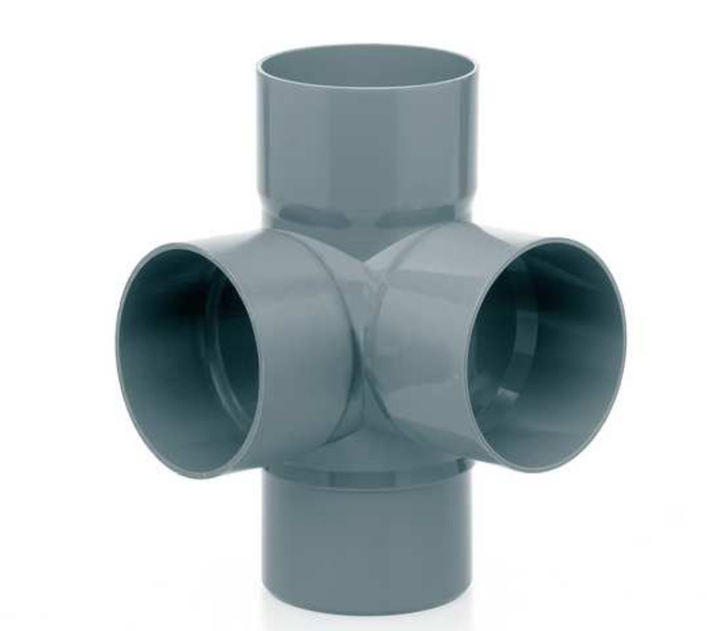 DERIVACION DOBLE ESCUADRA PVC SANITARIO 125x87º
