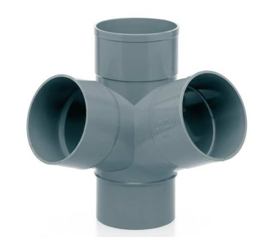 DERIVACION DOBLE ESCUADRA PVC SANITARIO 160x67º