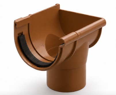 BAJADA LATERAL DERECHA CANALÓN PVC COLOR COBRE