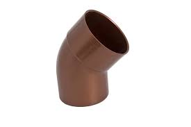 CODO CANALON BAJADA PVC COLOR COBRE 90x45º