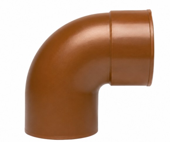 CODO CANALON BAJADA PVC COLOR COBRE 90x87º