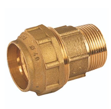 ENLACE MACHO SYC 32x1" LATÓN PARA PE