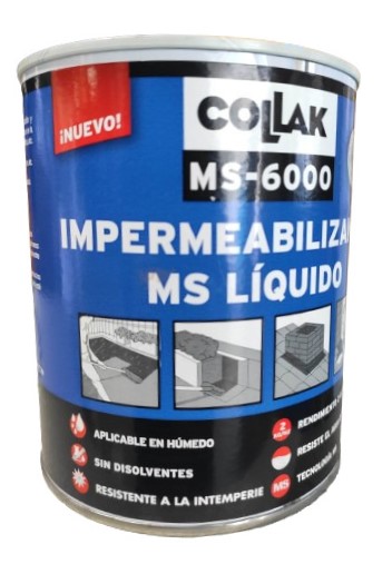 BOTE IMPERMEABILIZANTE LIQUÍDO COLLAK MS-6000 5Kg GRIS