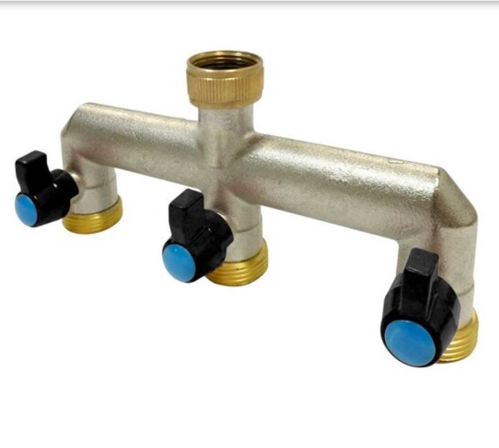 DERIVACION COLECTOR CON LLAVE 3 SALIDAS 3/4" MT RIEGO