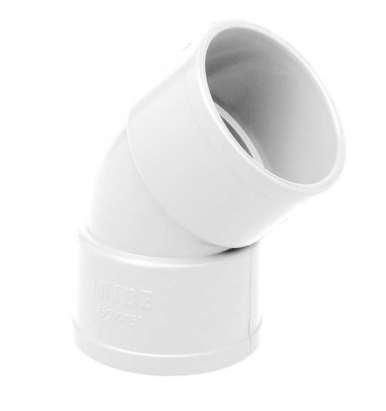 CODO PVC SANITARIO BLANCO H-H 40x45º