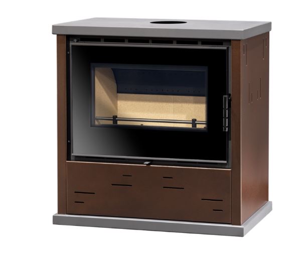 ESTUFA LEÑA CON VENTILADORES BELL 11 PLUS BRONCE 7,8kW METLOR