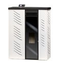 ESTUFA DE PELLETS CON VENTILADORES 10kW SLIM CRISTAL CANALIZABLE BLANCA METLOR