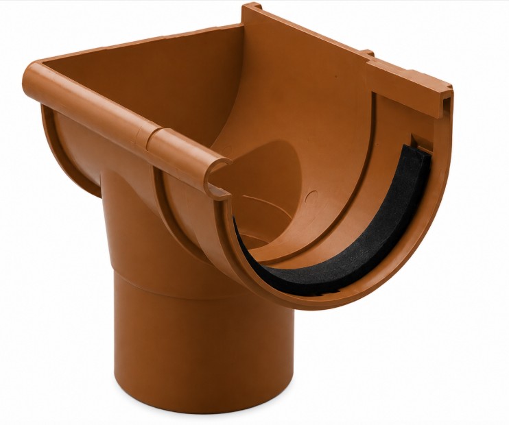 BAJADA LATERAL IZQUIERDA CANALÓN PVC COLOR COBRE