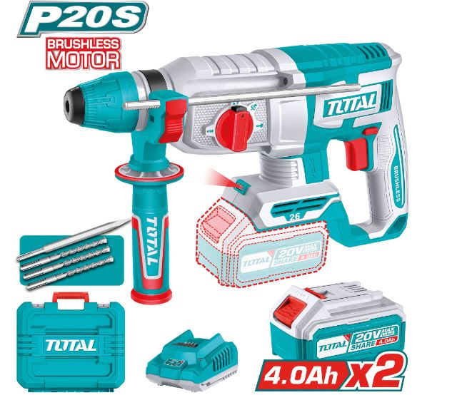 TALADRO MARTILLO A BATERIA BL 20V 26 TRHLI20268 (S) TOTAL