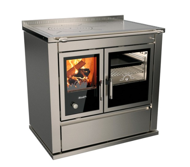 TERMOCOCINA DE LEÑA ST90 Moderna INOX RIZZOLI