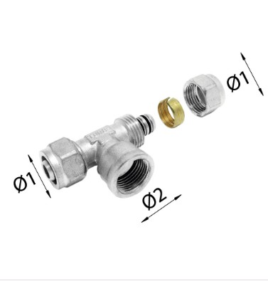 TE MULTICAPA COMPRESION HEMBRA Ø20x2-1/2"