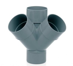 [011131100] DERIVACION DOBLE ESCUADRA PVC SANITARIO 110x45º