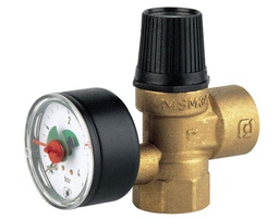 [283805320] VALVULA SEGURIDAD PRESCOMANO CON MANOMETRO 3bar H-H 3/4" WATTS