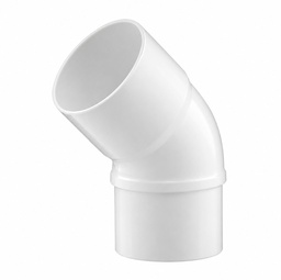 [01110090B] CODO PVC SANITARIO BLANCO M-H 90x45º