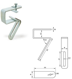 [02120761A] PATO ZINCADO CANALÓN TEJA PLANA EQUIPADO 40mm