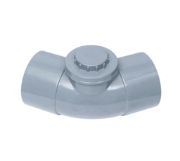 [01110117A] CODO PVC SANITARIO C/REGISTRO M/H 110x45º